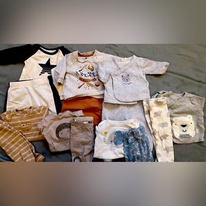 0-3 month boys pants and matching top sets